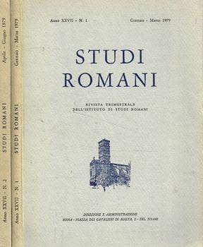 Studi romani. Rivista trimestrale dell'Istituto di studi romani. Anno XXVII n.1 gennaio-marzo 1979, n.2 aprile-giugno 1979 - copertina