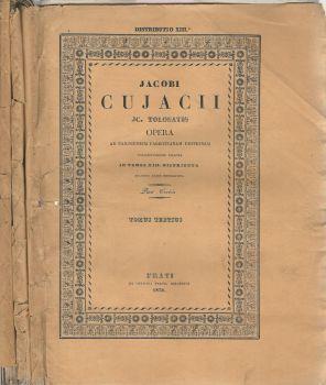 Opera - Pars Tertia - Jacobi Cujacii - copertina