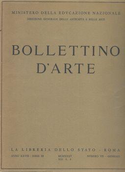 Bollettino d'arte, diretto da Roberto Paribeni. Ministero della Educazione Nazionale, Direzione Generale delle Antichità e Belle Arti - copertina