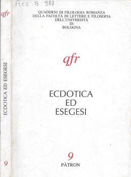 Ecdotica ed esegesi - copertina