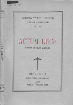 Actum luce. Rivista di studi lucchesi - copertina