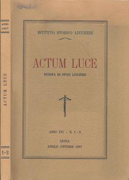 Actum luce. Rivista di studi lucchesi - copertina