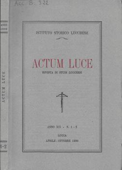 Actum luce. Rivista di studi lucchesi - copertina