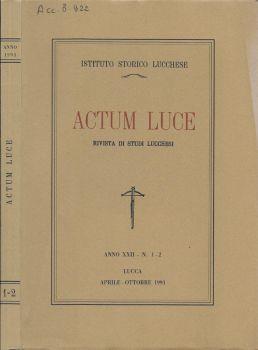 Actum luce. Rivista di studi lucchesi - copertina