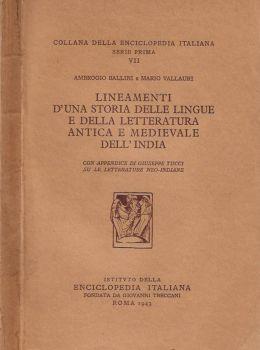 Lineamenti d'una storia delle lingue e della letteratura antica e medievale dell'India - copertina