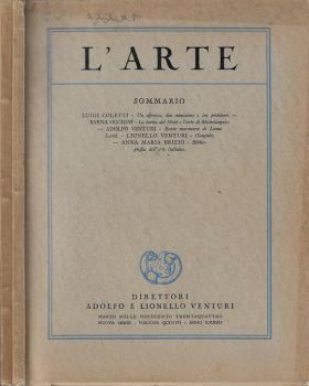 L' arte anno 1934 Vol V fascicolo II, III. Rivista bimestrale di storia dell'arte medioevale e moderna - Adolfo Angeli - copertina