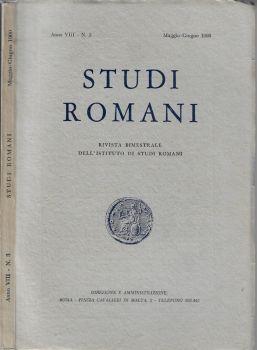 Studi romani anno 1960 N. 3. Rivista bimestrale dell'Istituto di Studi Romani - copertina