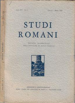 Studi romani anno 1968 N. 1. Rivista trimestrale dell'Istituto di Studi Romani - copertina