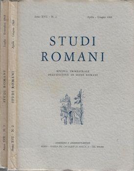 Studi romani anno 1969 N. 2, 3. Rivista trimestrale dell'Istituto di Studi Romani - copertina