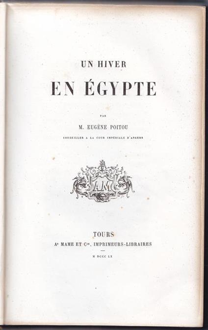 Un hiver en Egypte - Eugéne Poitou - copertina