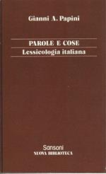 Parole E Cose Lessicologia Italiana