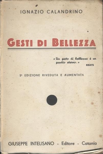 Gesti Di Bellezza - Ignazio Calandrino - copertina