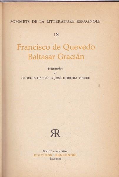 Francisco de Quevedo. Baltasar Gracian - copertina