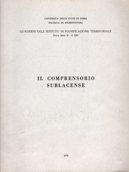 Il comprensorio sublacense - copertina