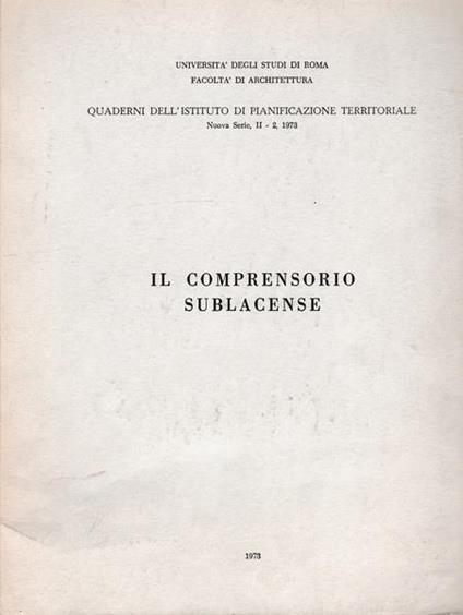 Il comprensorio sublacense - copertina