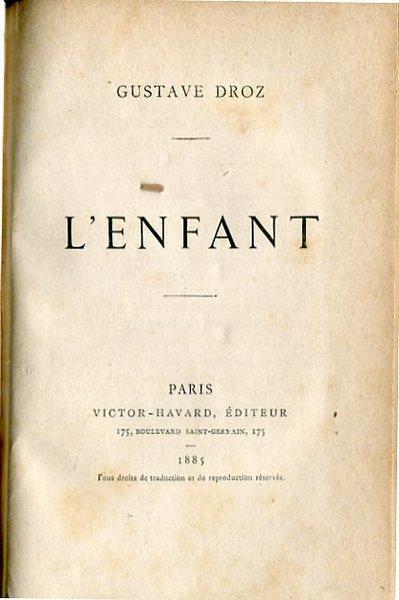 L' enfant - Gustave Droz - copertina