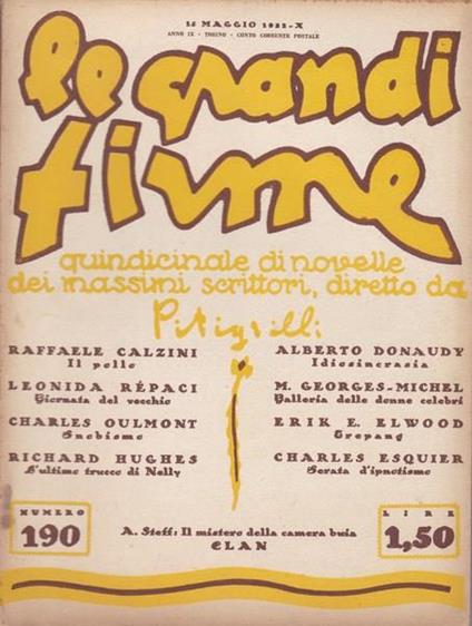 Le Grandi Firme. N. 190. 15 maggio 1932 - copertina