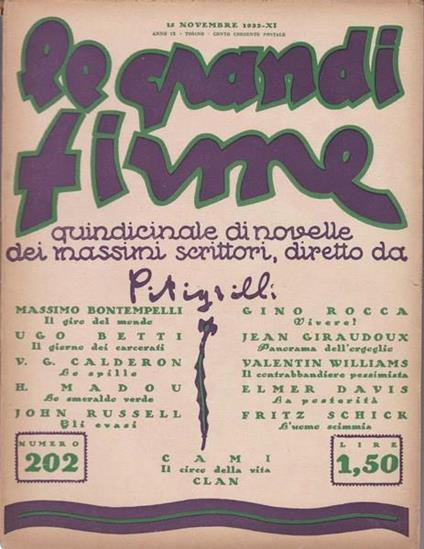 Le Grandi Firme. N. 202. 15 novembre 1932 - copertina
