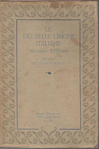 Le più belle liriche italiane dell'anno 1938 - copertina
