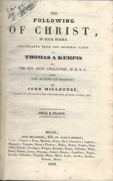 The Following Of Christ - John Millhouse - copertina