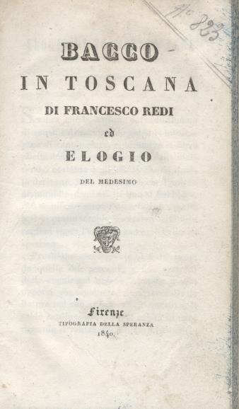 Bacco In Toscana - Francesco Redi - copertina