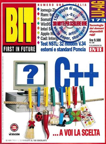 Bit First In Future. Rivista. Anno 18 N.173 Luglio-Agosto 1995 - copertina