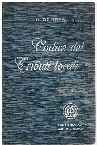 Codice Dei Tributi Locali - Gabriele De Rosa - copertina