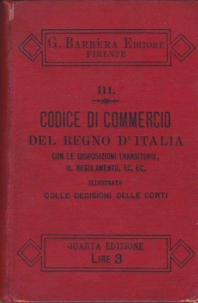 Codice di commercio del Regno d'Italia - T. Bruno - copertina