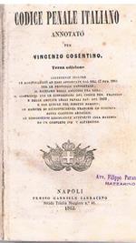 Codice Penale Italiano Annotato Per Vincenzo Cosentino