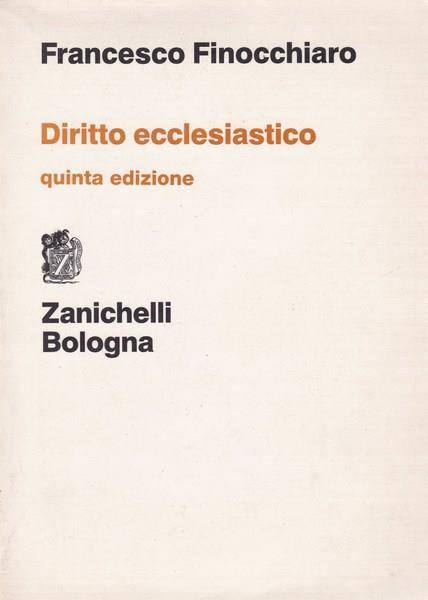 Diritto ecclesiastico - Francesco Finocchiaro - copertina