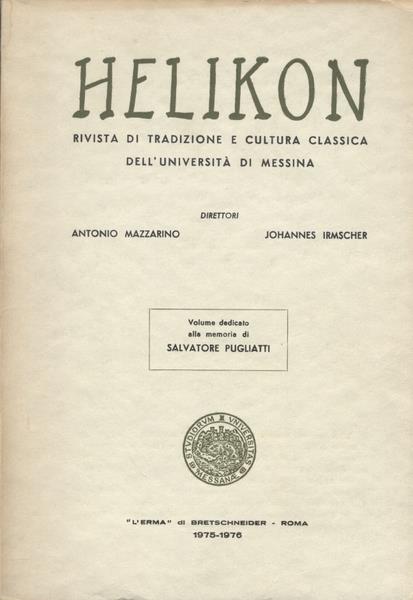 Helikon Anni Xv-Xvi Anni 1975-1976 - Antonio Mazzarino - copertina