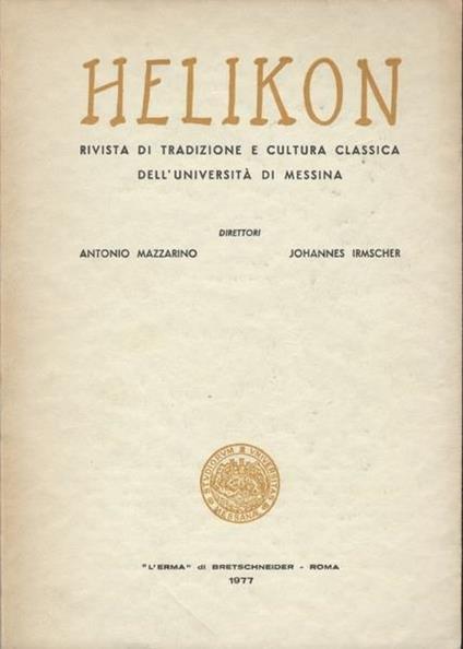 Helikon Anno Xvii - Antonio Mazzarino - copertina