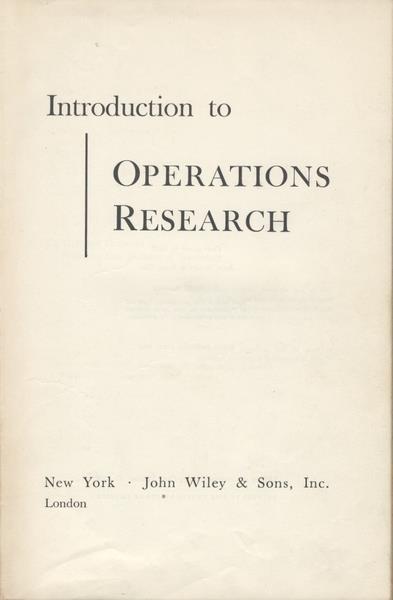 Introduction To Operations Research - copertina
