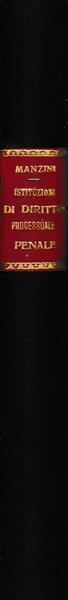 Istituzioni di diritto processuale penale - Vincenzo Manzini - copertina