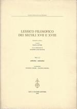 Lessico Filosofico Dei Secoli Xvii E Xviii. Sezione Latina. Volume I,2