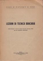 Lezioni di tecnica bancaria
