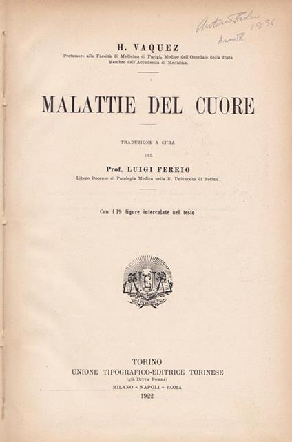 Malattie del cuore - H. Vaquez - copertina