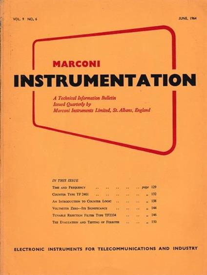 Marconi instruments. A Technical Information Bulletin. Vol. 9. N. 6. Giu. 1964 - P. M. Ratcliffe - copertina