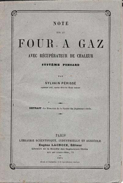 Note sur le four a Gaz avec récupérateur de chaleur. Système Ponsard - Sylvain Perisse - copertina