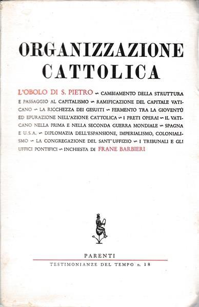 Organizazione cattolica. L'obolo di S. Pietro - F. Barbieri - copertina