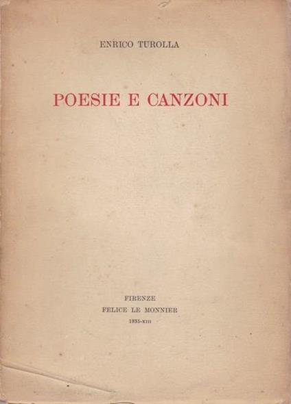 Poesie e canzoni - Enrico Turolla - copertina