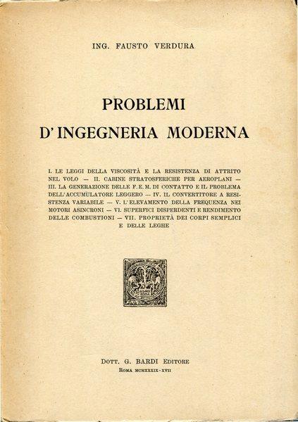 Problemi d'ingegneria moderna - Fausto Verdura - copertina