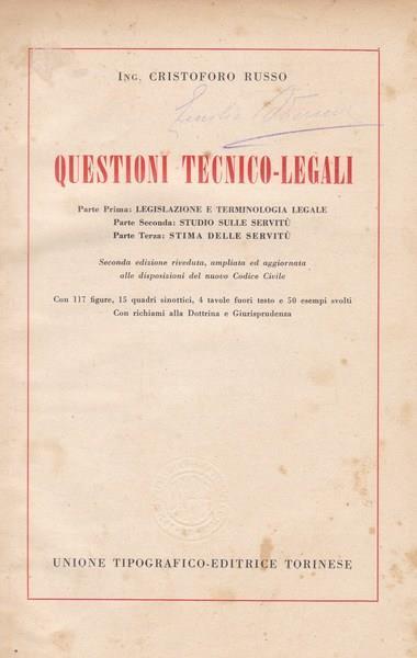Questioni tecnico-legali - Cristoforo Russo - copertina