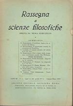 Rassegna Di Scienze Filosofiche. Anno Iii. N. 1