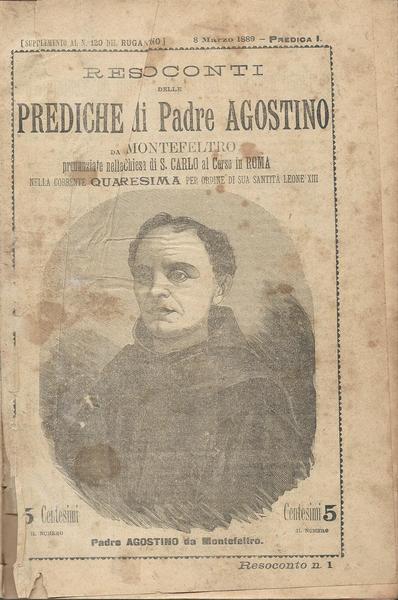 Resoconti Delle Prediche Di Padre Agostino Da Montefeltro - copertina