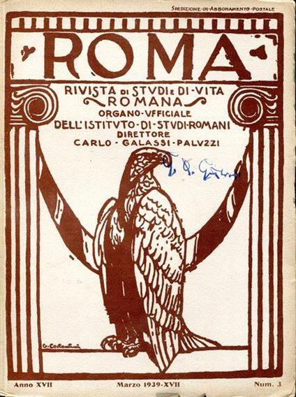Roma. rivista di studi e di vita romana Anno XVII Num. 3 Marzo 1939 - copertina