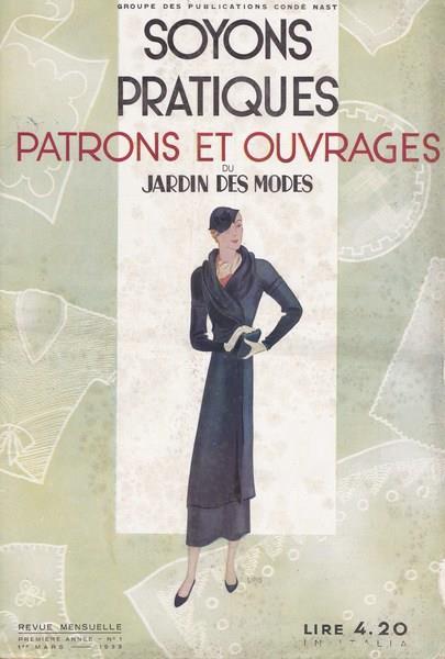 Soyons pratiques. Patrons et ouvrages du Jardin des Modes. Marzo 1933 - copertina