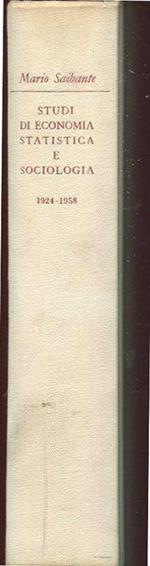 Studi di economia, statistica e sociologia 1924-1958