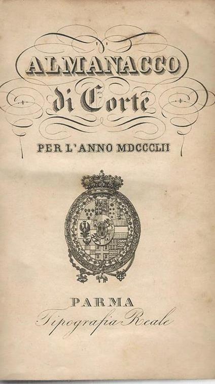 Almanacco di corte per l'anno MDCCCLII - copertina