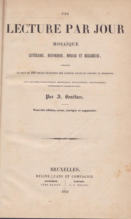 lecture par jour - Alexandre Boniface - copertina